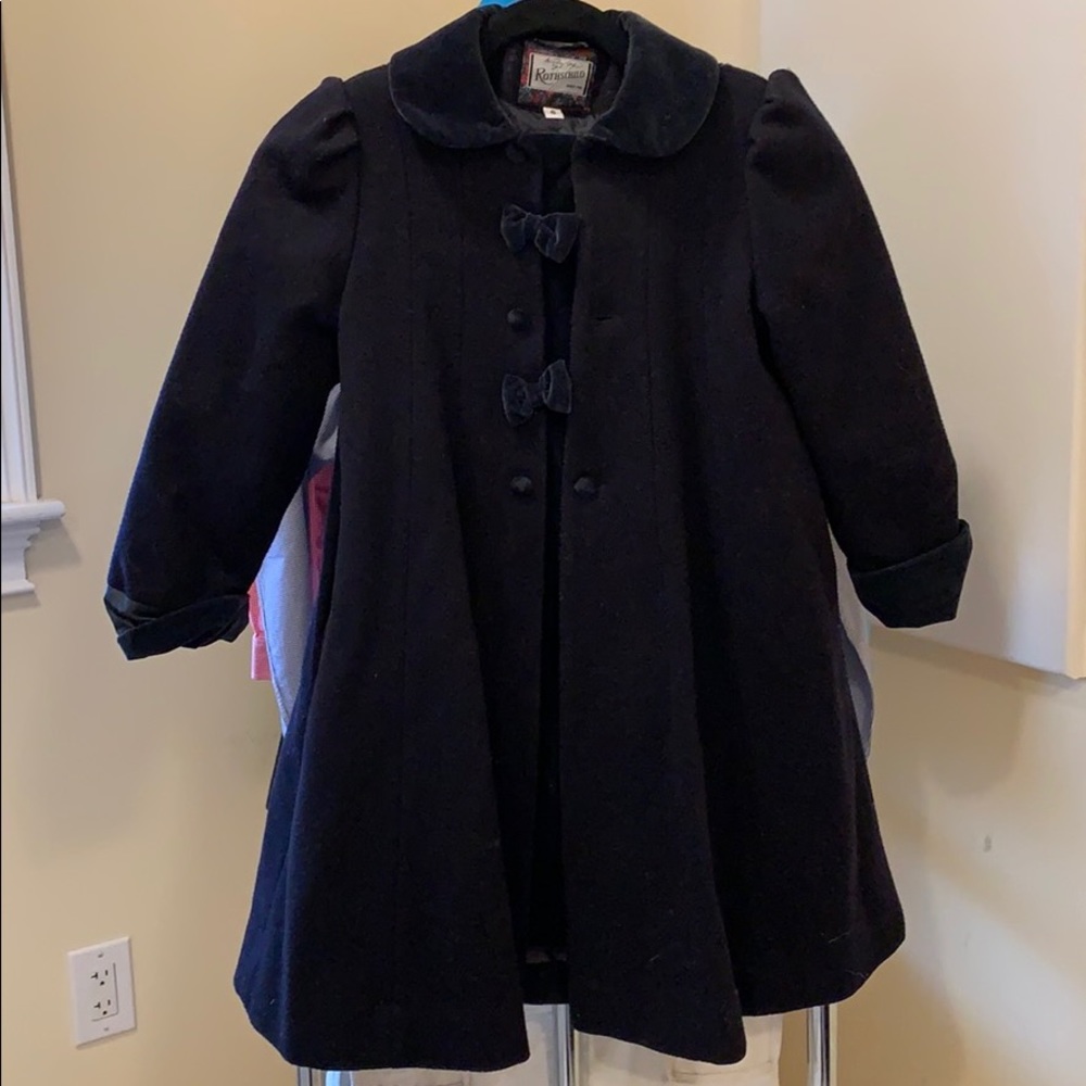 ROTHSCHILD NAVY WOOL AND VELVET COAT SIZE 6